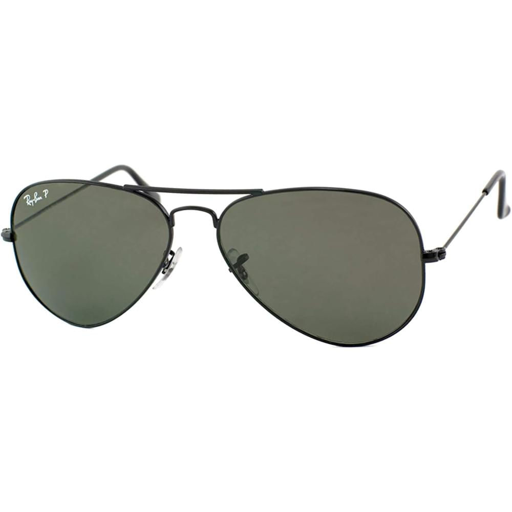 Ray-Ban RB3025 Aviator Gafas de sol para hombre | Black / Crystal Green