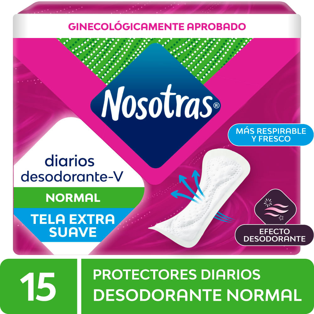 Protectores Diarios NOSOTRAS Desodorante Paquete 15un Protectores Diarios NOSOTRAS Desodorante Paquete 15un