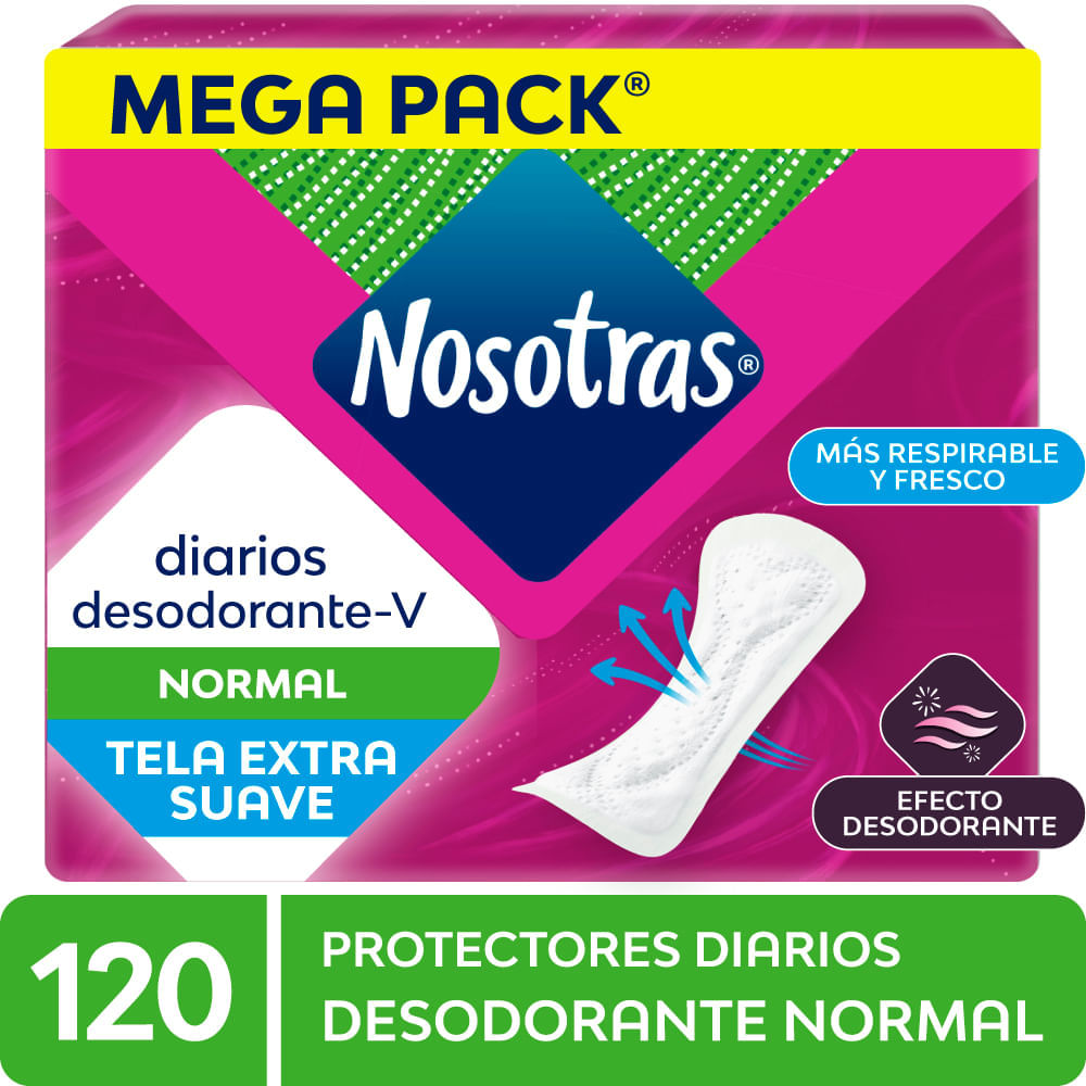 Protectores Diarios NOSOTRAS Desodorante Paquete 120un Protectores Diarios NOSOTRAS Desodorante Paquete 120un