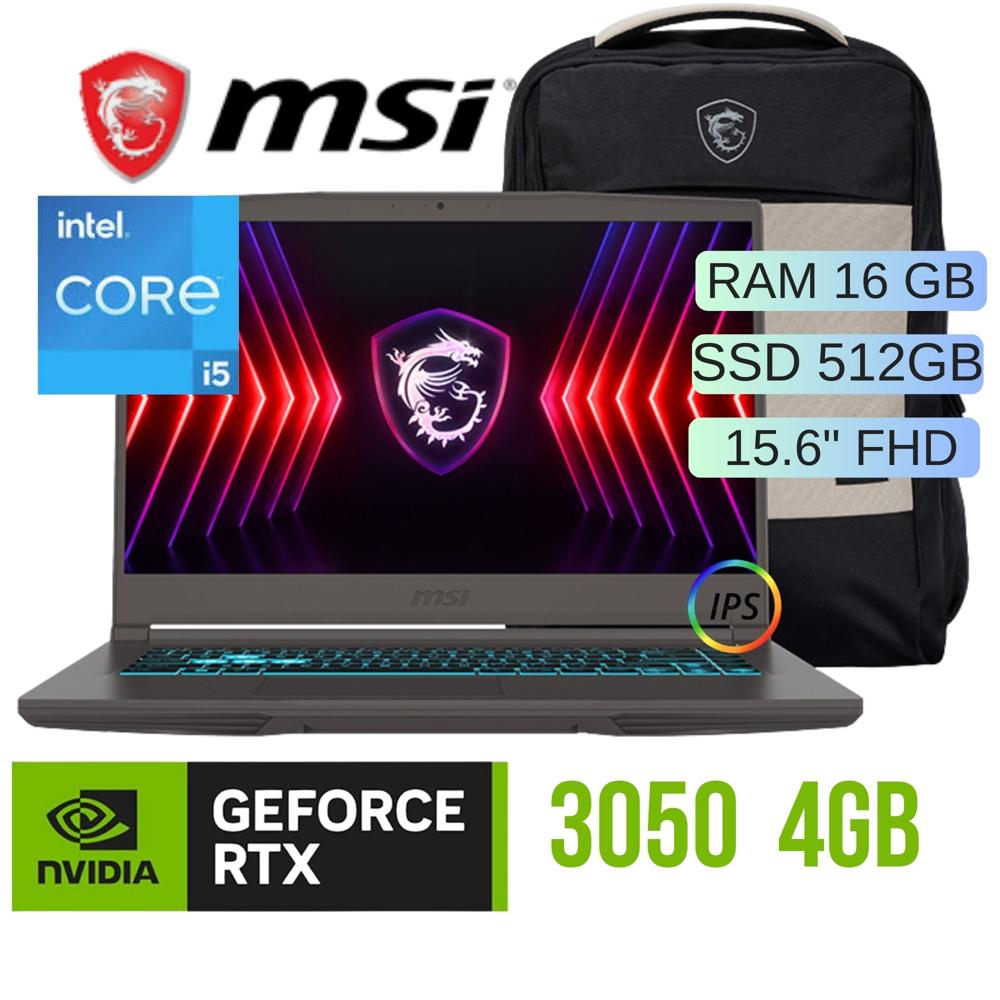 LAPTOP MSI 9S7-16R831-3037 INTEL CORE i5 13420H Ram16GB SSD 512GB RTX 3050 4GB 15.6 FHD