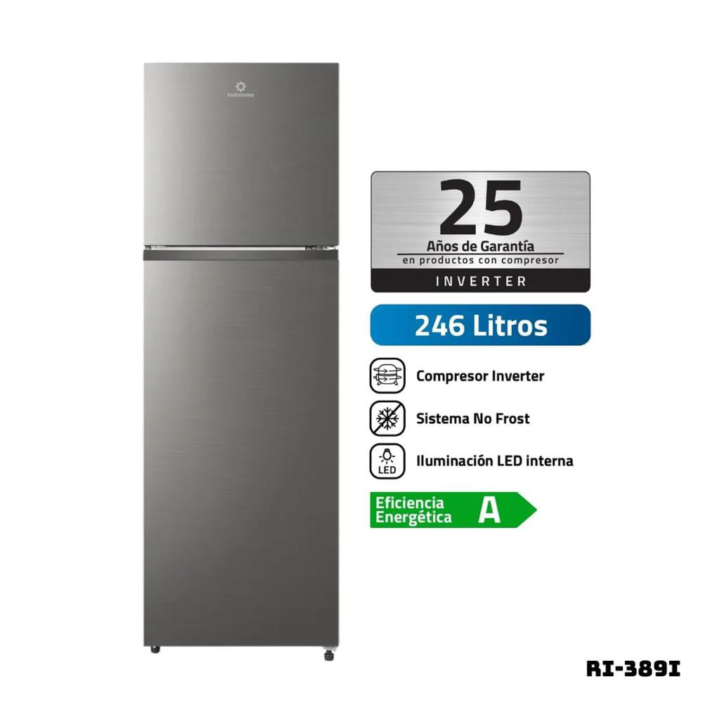 REFRIGERADORA INDURAMA 246 L TOP FREEZER PLATEADO - RI-389I
