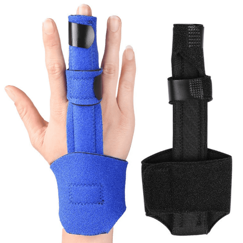 Férula Inmovilizadora de Dedo con Soporte de Muñeca - Neopreno Negro Ajustable