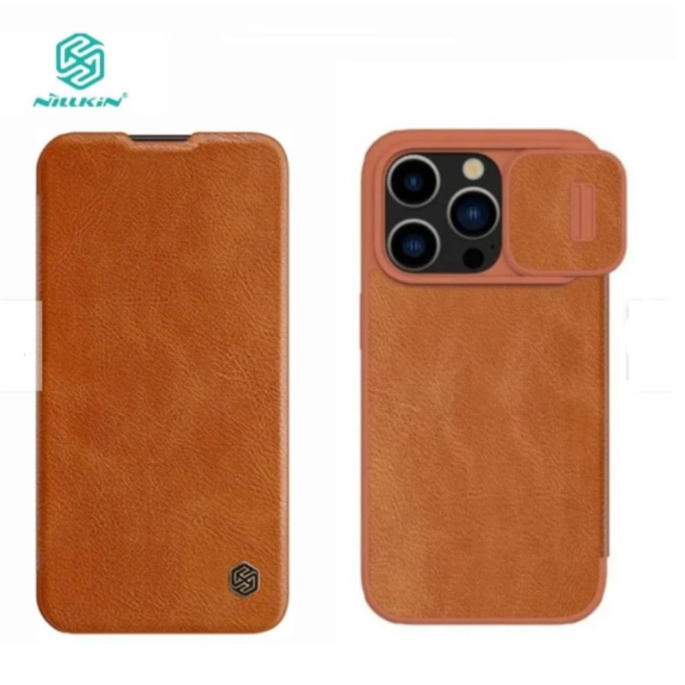 Case Qin Pro Leather para Iphone 15 Pro Max - CAMEL