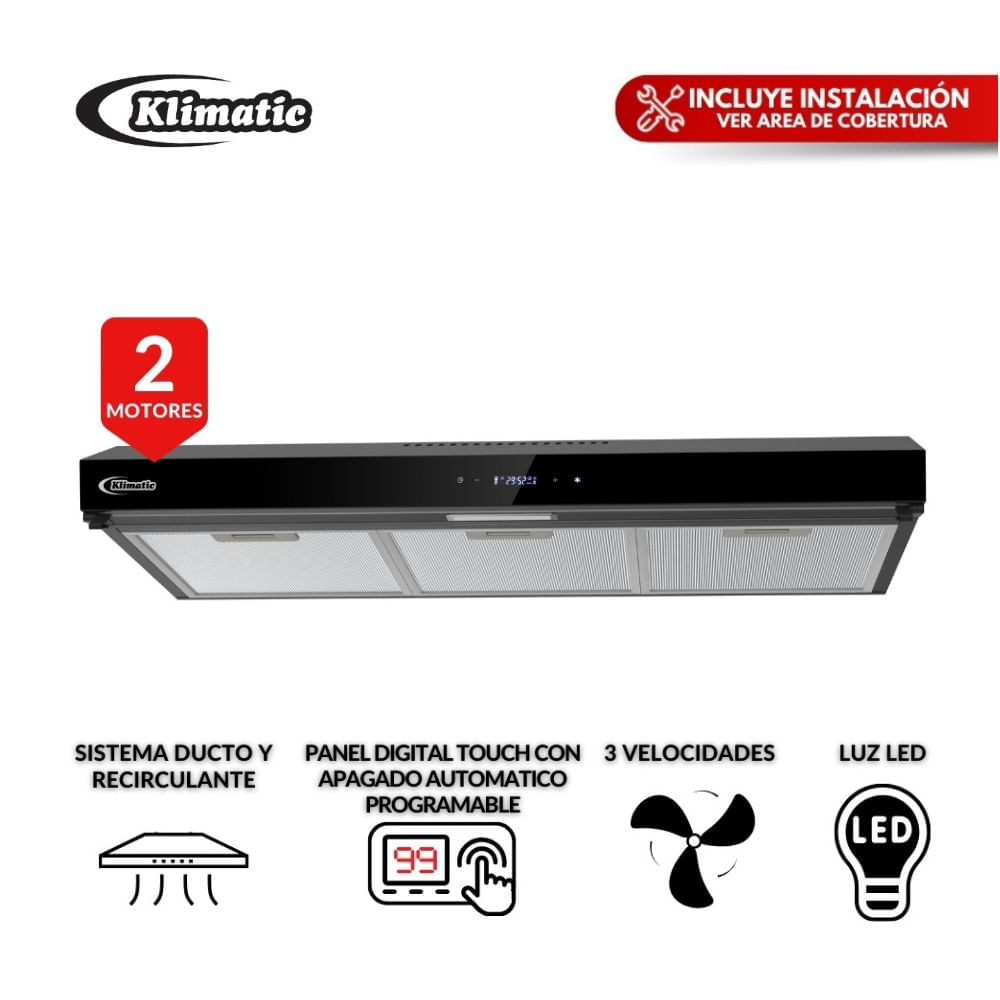 Campana Extractora Decorativa 90cm Klimatic Volendam Campana Extractora Decorativa 90cm Klimatic Volendam