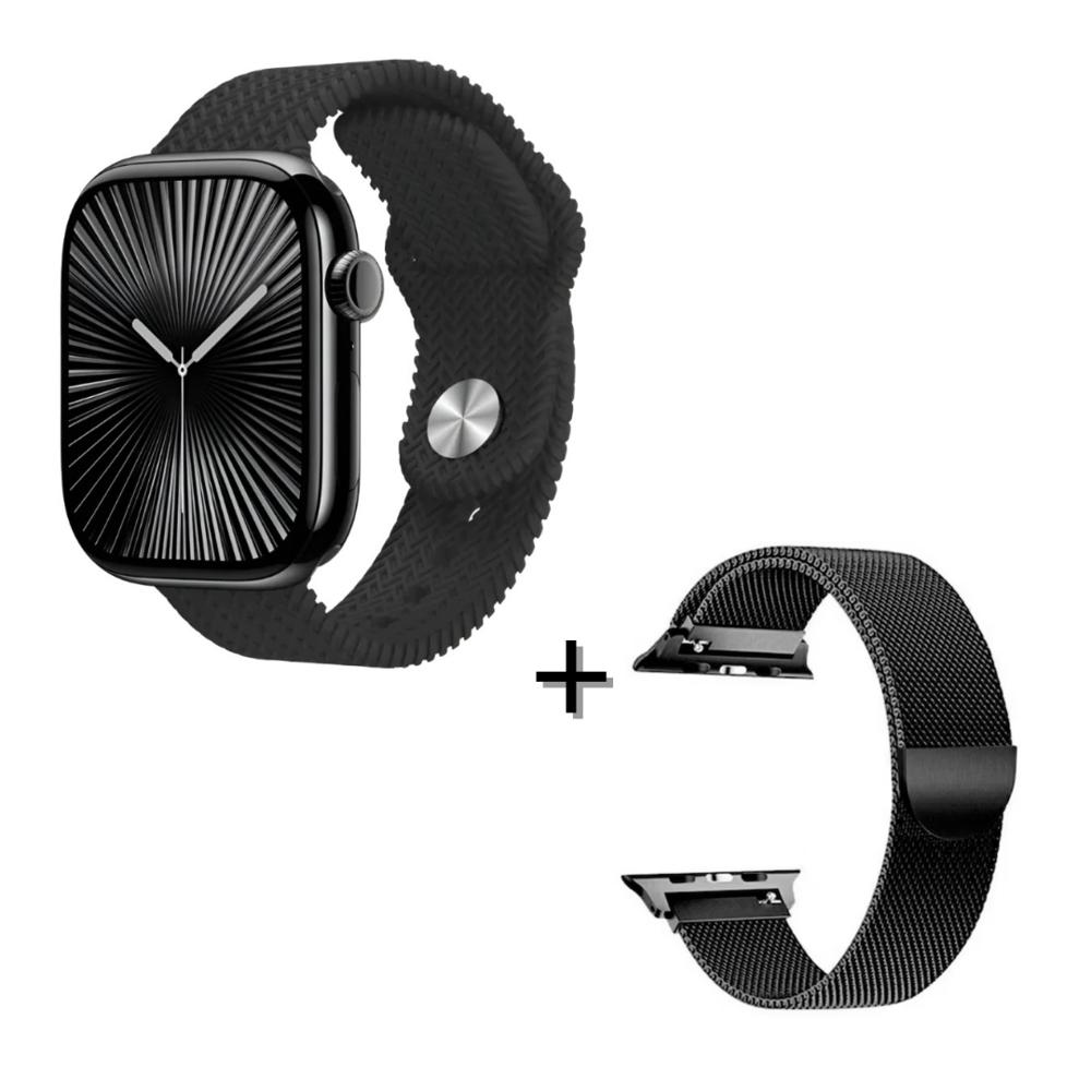 Smartwatch HK11 Pro Max Negro y Correa Metálica Imantada Negra