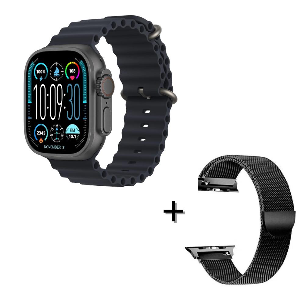 SMARTWATCH HK11 ULTRA 3 NEGRO Y CORREA METALICA