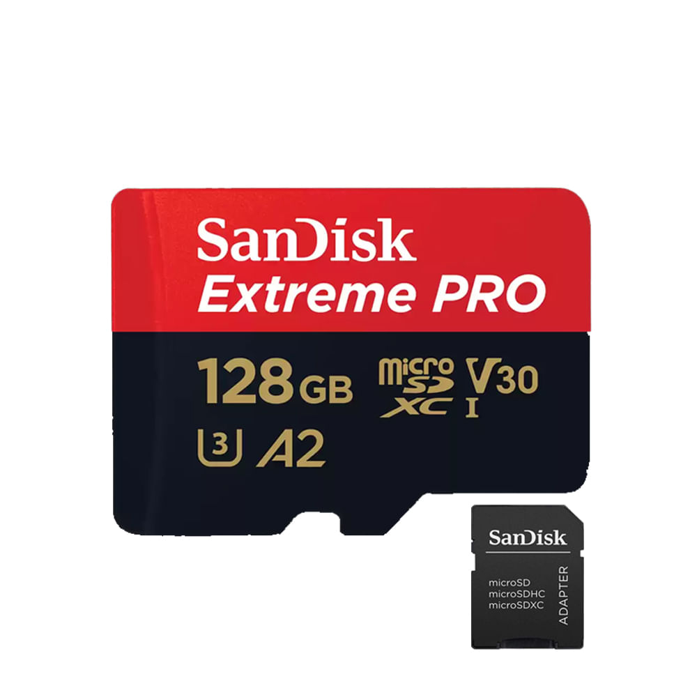 Memoria Micro SD Sandisk 128GB Extreme Pro - R200mb - W90mb - Incluye Adaptador