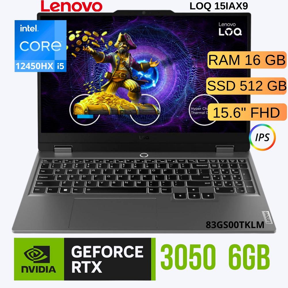 Laptop Lenovo LOQ 15IAX9 15.6 Intel Core i5 12450HX H RAM 16GB SSD 512GB RTX 3050 6GB-83GS00TKlM