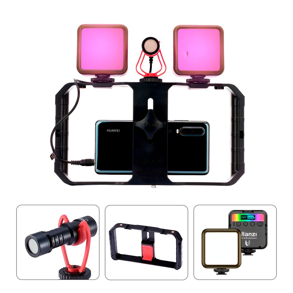 Kit Luz Led Ulanzi Vl49 RGB x2 Soporte U-Rig Pro Micrófono Profesional Kit Luz Led Ulanzi Vl49 RGB x2 Soporte U-Rig Pro Micrófono Profesional