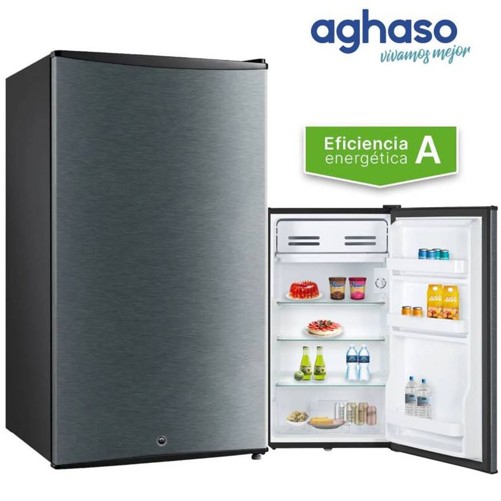 Frigobar Aghaso con Llave REFR-AGH08 90LT Silver con Negro Frigobar Aghaso con Llave REFR-AGH08 90LT Silver con Negro