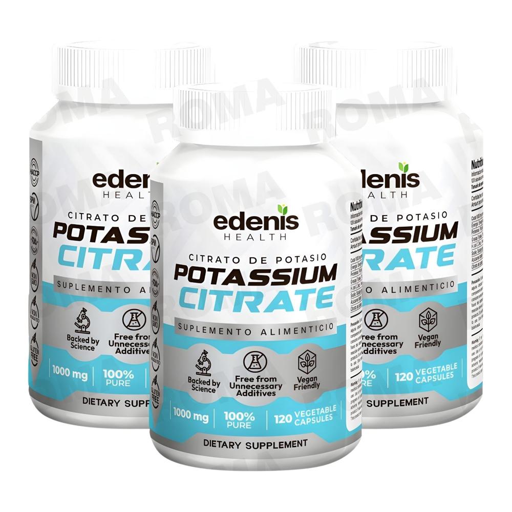 PACK 3 CITRATO DE POTASIO 120 CÁPSULAS EDENIS HEALTH