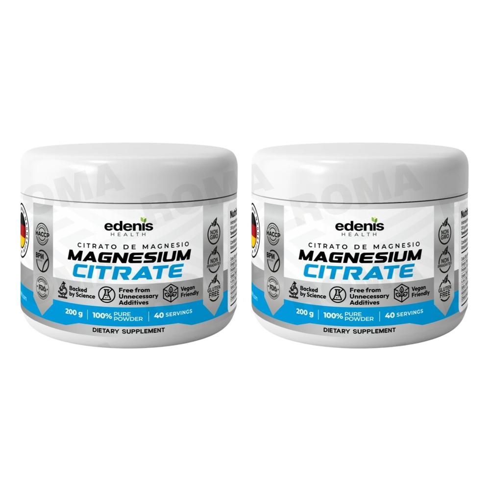 PACK 2 CITRATO DE MAGNESIO 200G EN POLVO EDENIS HEALTH