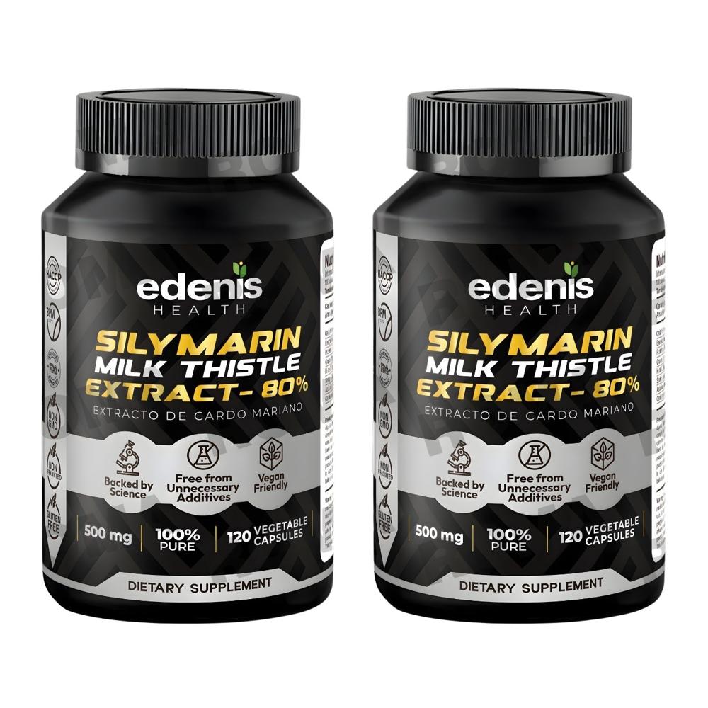 PACK 2 EXTRACTO DE CARDO MARIANO 80% 120 CÁPSULAS EDENIS HEALTH