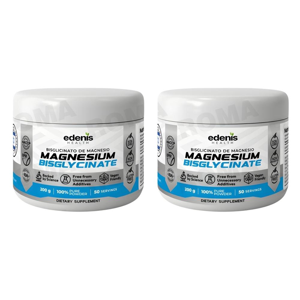 PACK 2 BISGLICINATO DE MAGNESIO 200G EN POLVO EDENIS HEALTH
