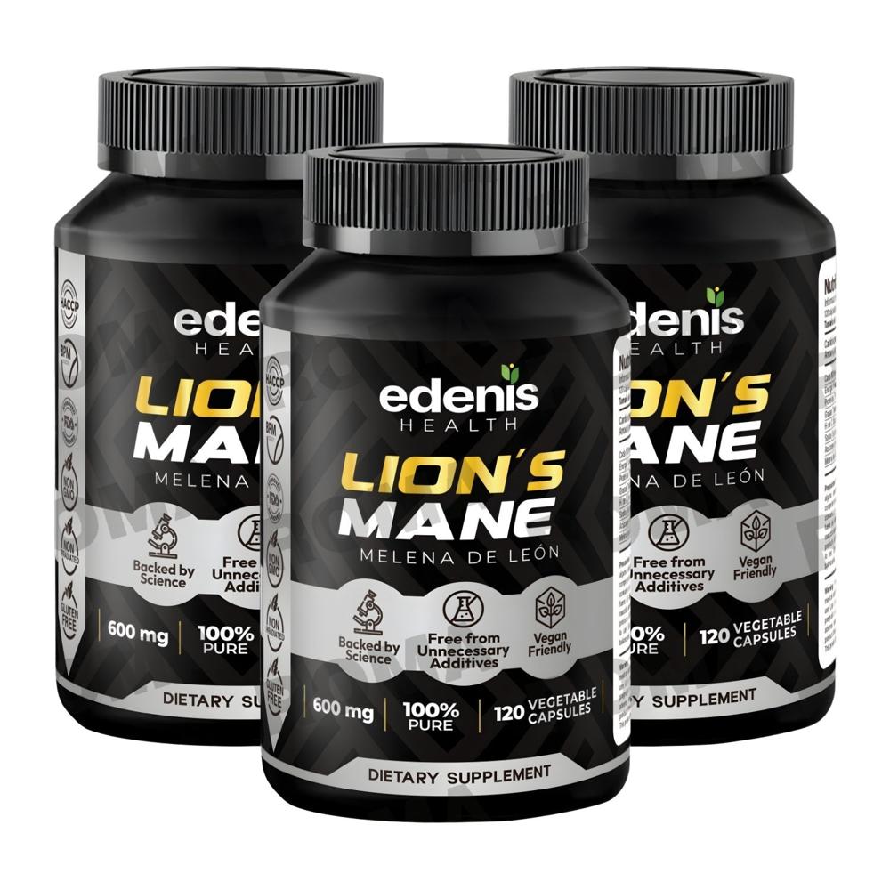 PACK 3 MELENA DE LEÓN 120 CÁPSULAS EDENIS HEALTH
