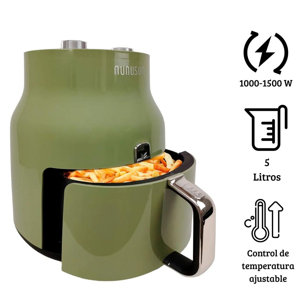 Freidora de aire Nunusum 5 Litros AT-AF4501 Verde