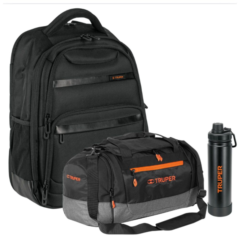 Combo Mochila Porta laptop Maleta deportiva viaje Truper Combo Mochila Porta laptop Maleta deportiva viaje Truper