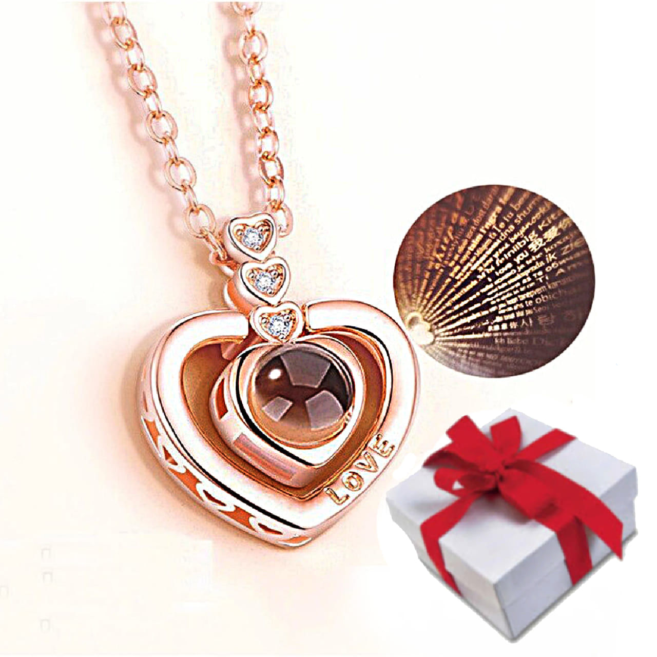 Collar Para Dama Corazon  Rojo  Dorado Acero Inoxidable