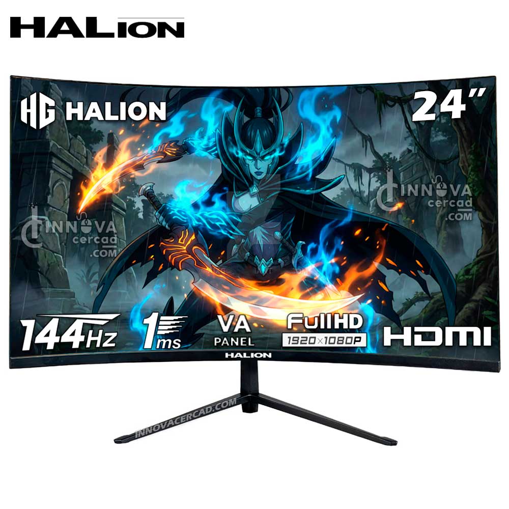 Monitor Halion Gamer HS 2405FC de 24 Full HD 1920x1080 VA 144HZ 1Ms HDMI