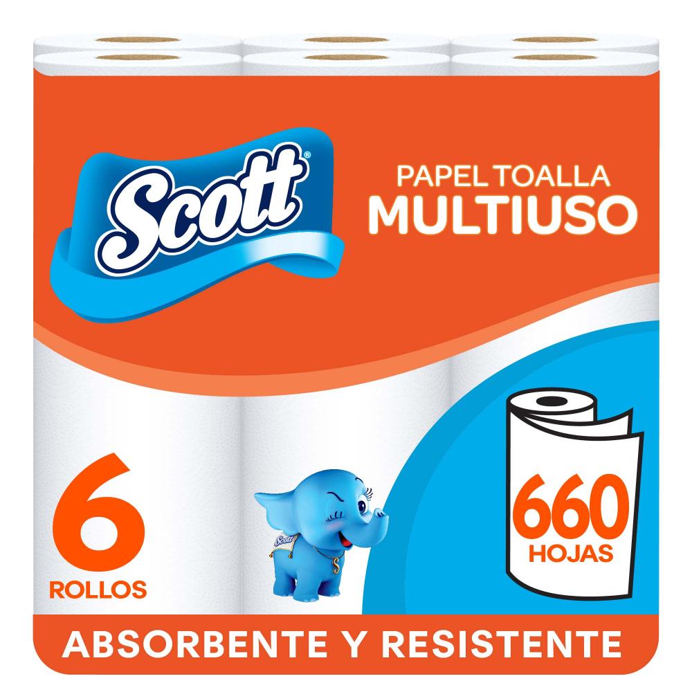 Toalla de Papel Desechable SCOTT Multiusos 110 hojas Paquete 6un Toalla de Papel Desechable SCOTT Multiusos 110 hojas Paquete 6un