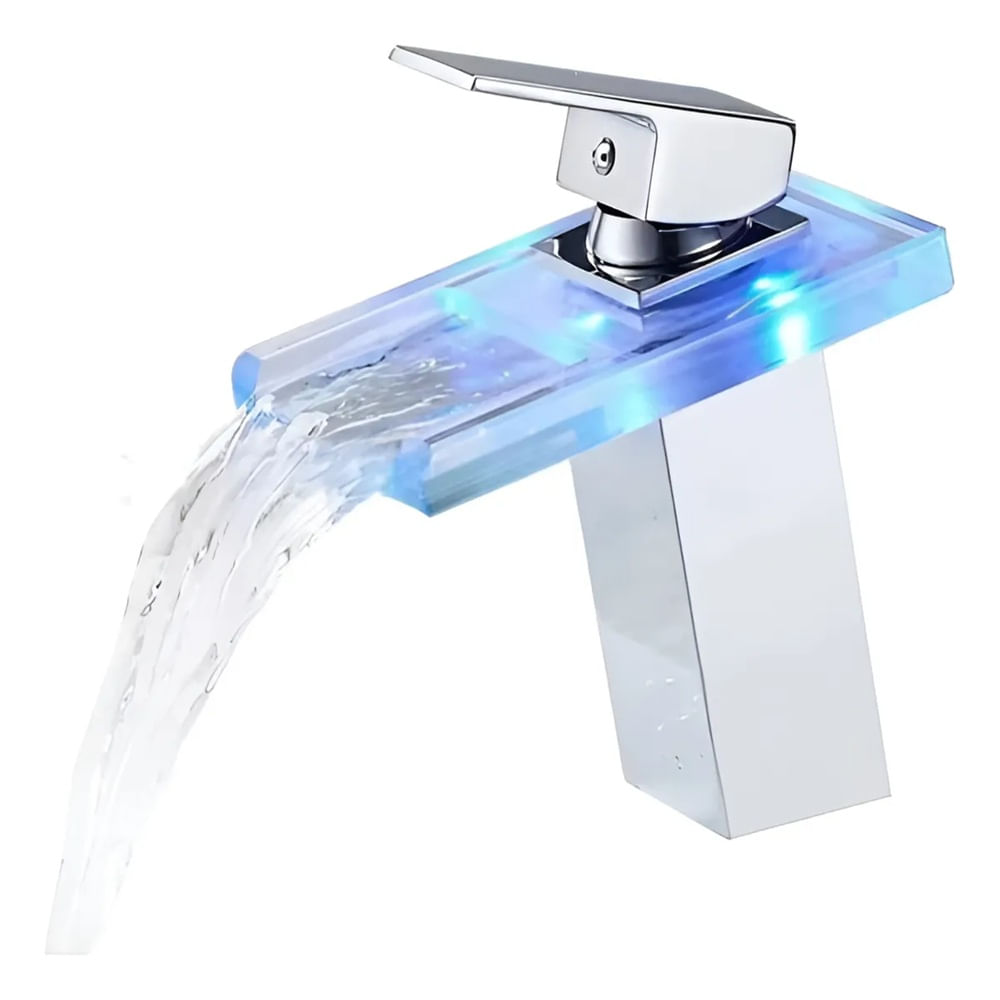 Grifo Premium - FrioCaliente - Led - Cascada - Vidrio templado