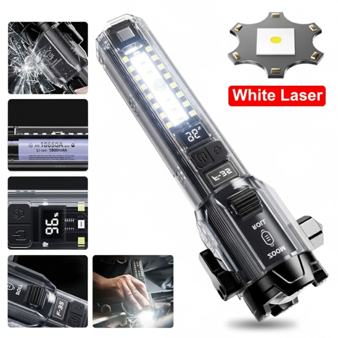 Linterna De Mano Portátil Multifuncional Luz Lateral COB De Emergencia