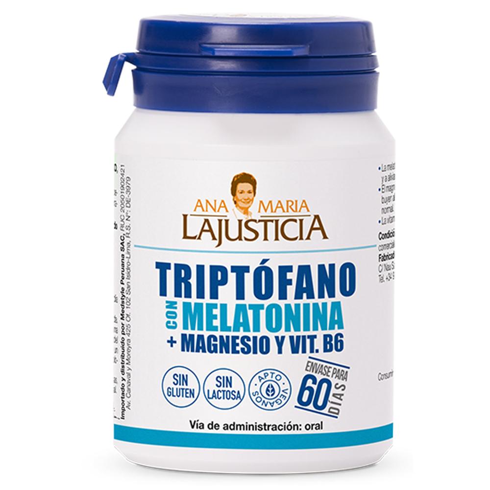 Triptófano con Melatonina + Magnesio y Vitamina B6 x 60 compr