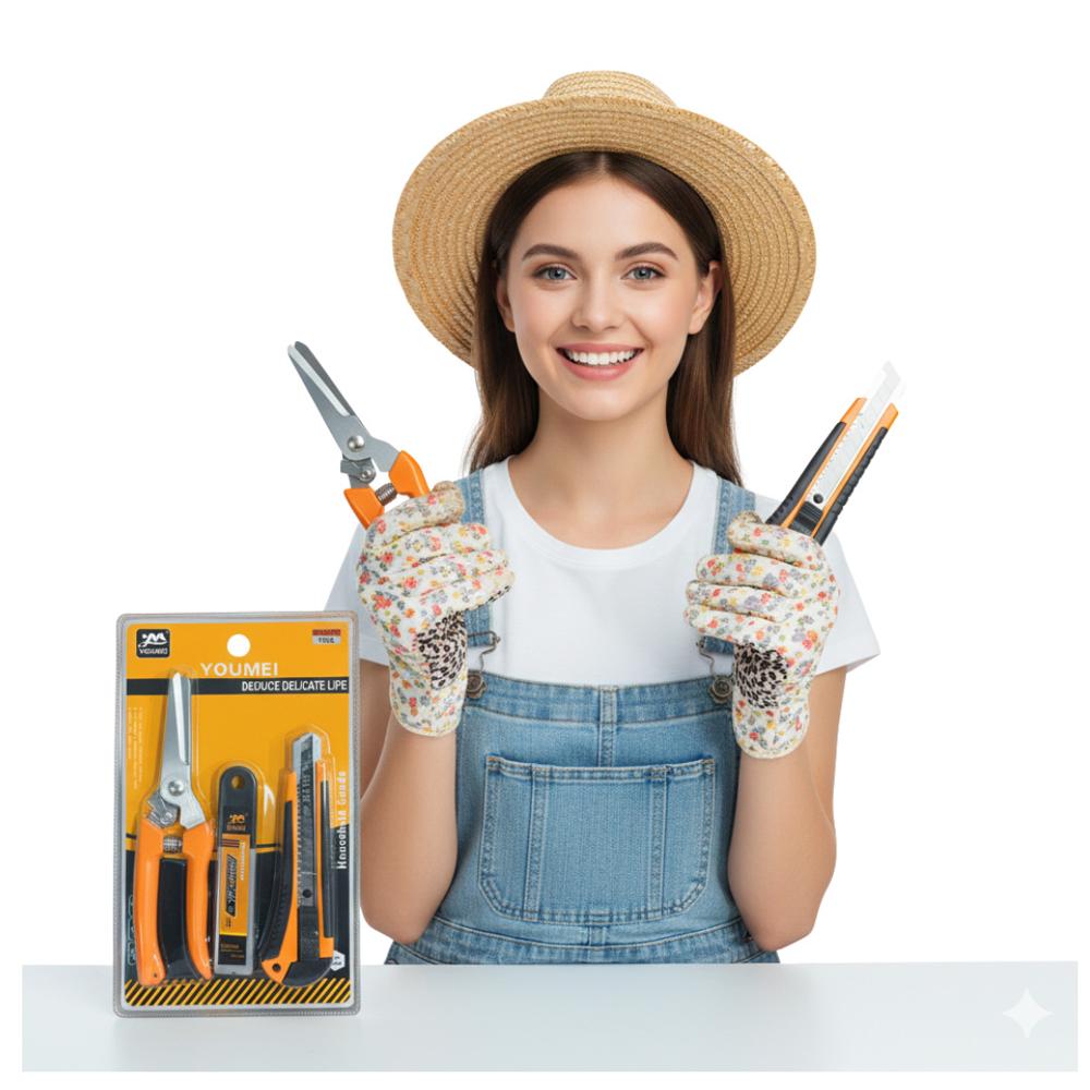 Kit de Tijeras para Podar Youmei Jardinería 3 Pcs Uso Doméstico y Profesional Cutter