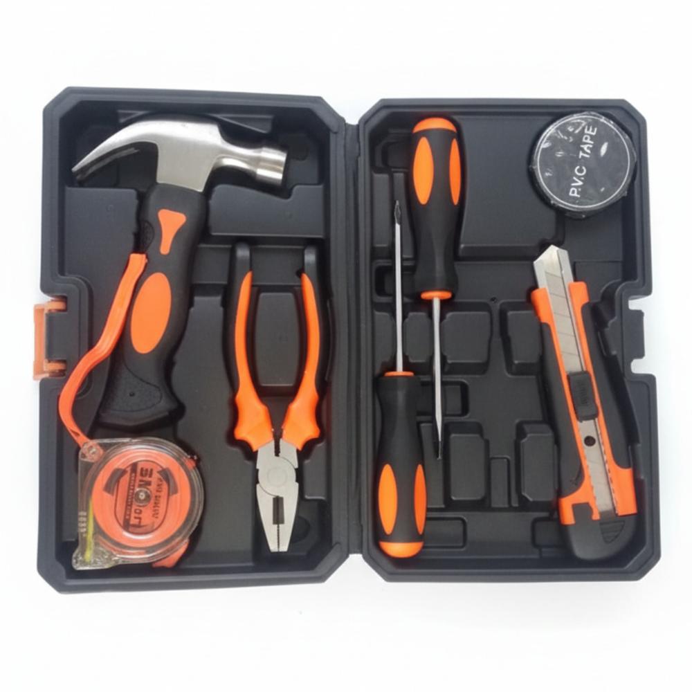Kit de Herramientas de 7 Pcs Manual Doméstico y Profesional Estuche Portable Martillo Wincha