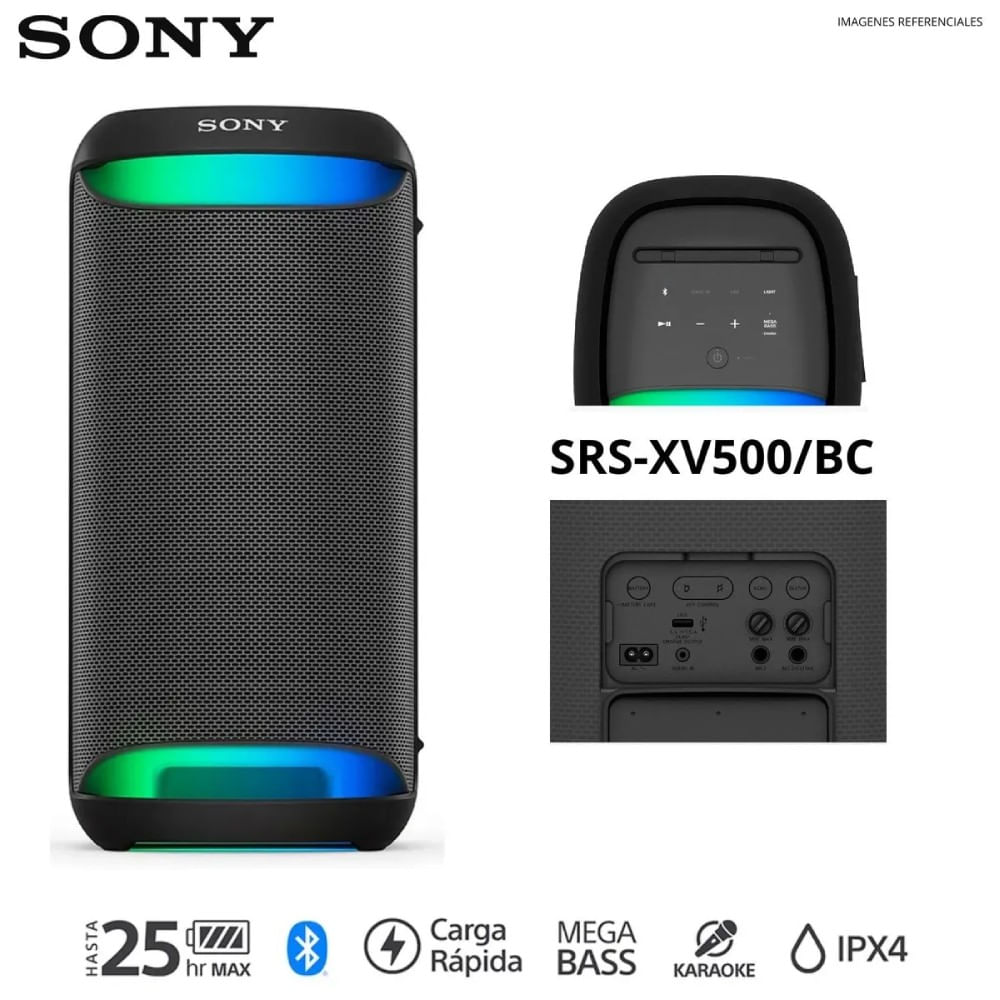 Parlante Sony SRS-XV500 Bluetooth para fiestas