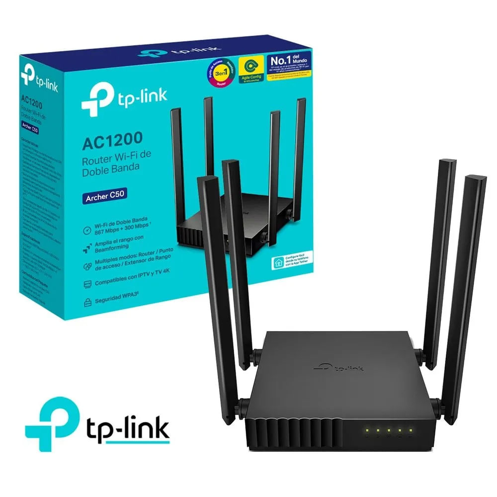 ROUTER WIRELESS TP-LINK ARCHER C50 AC1200 DOBLE BANDA