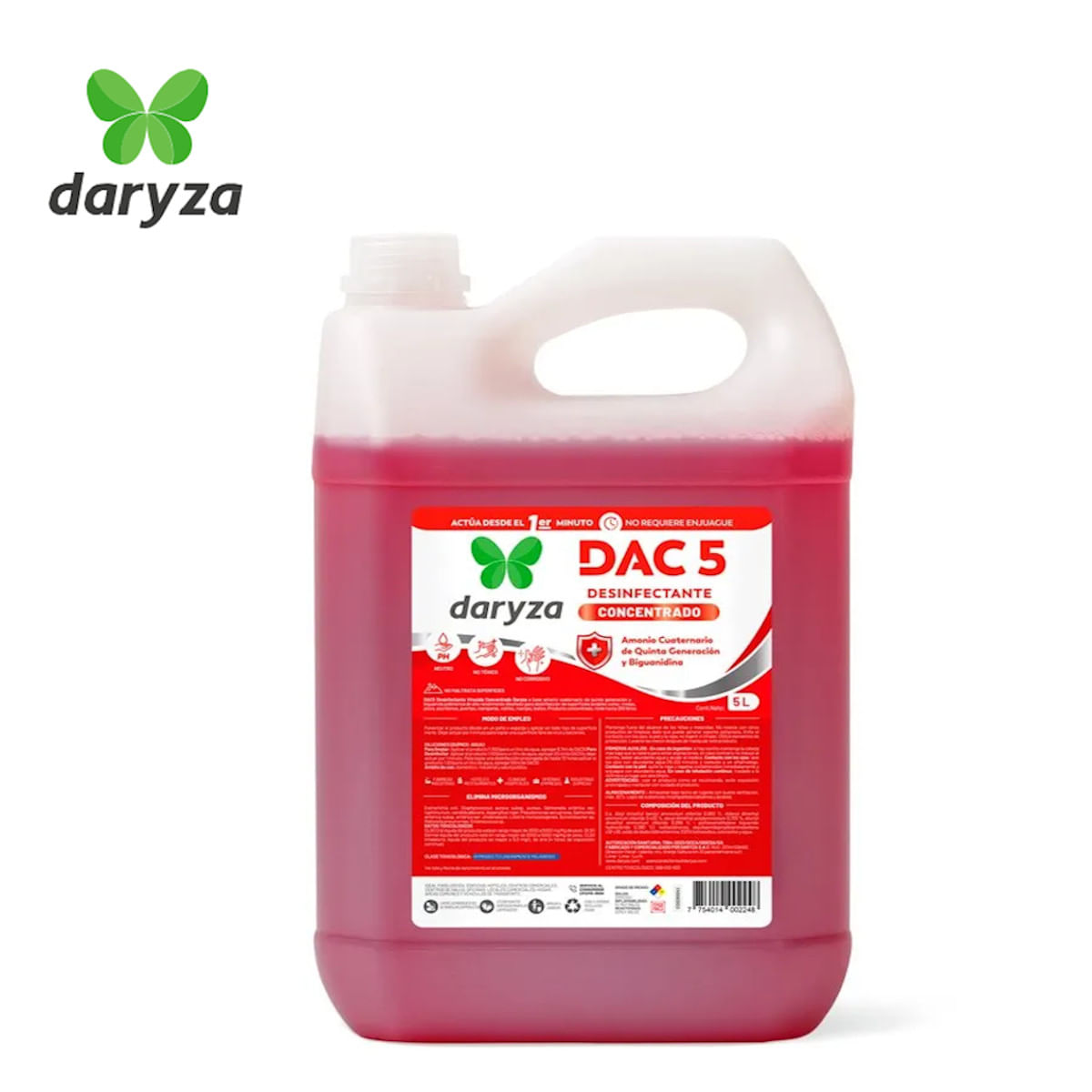 Desinfectante Amonio Cuaternario Daryza Concentrado Litro Galón 5 Litros