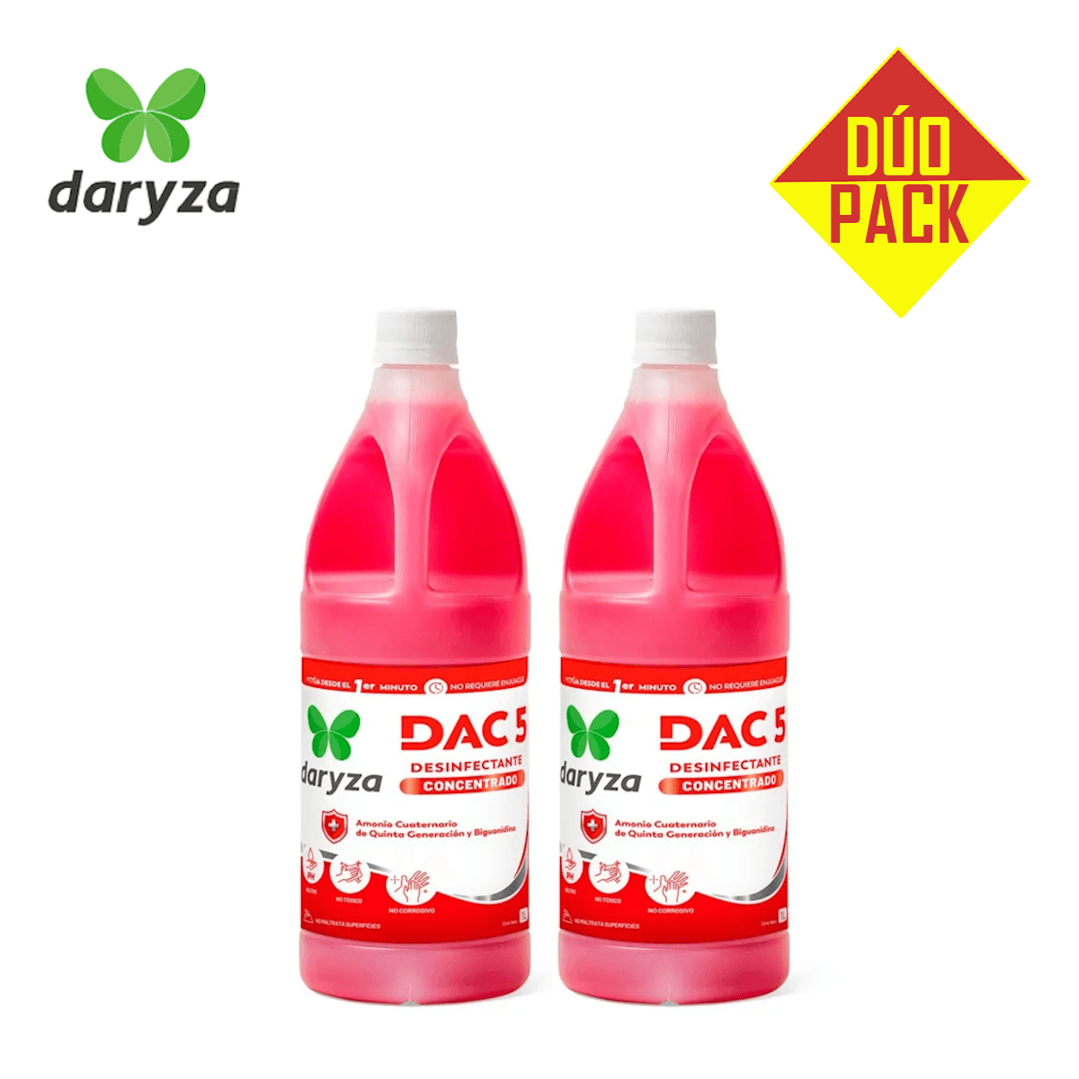 Desinfectante Amonio Cuaternario Daryza Concentrado Litro Dúo Pack