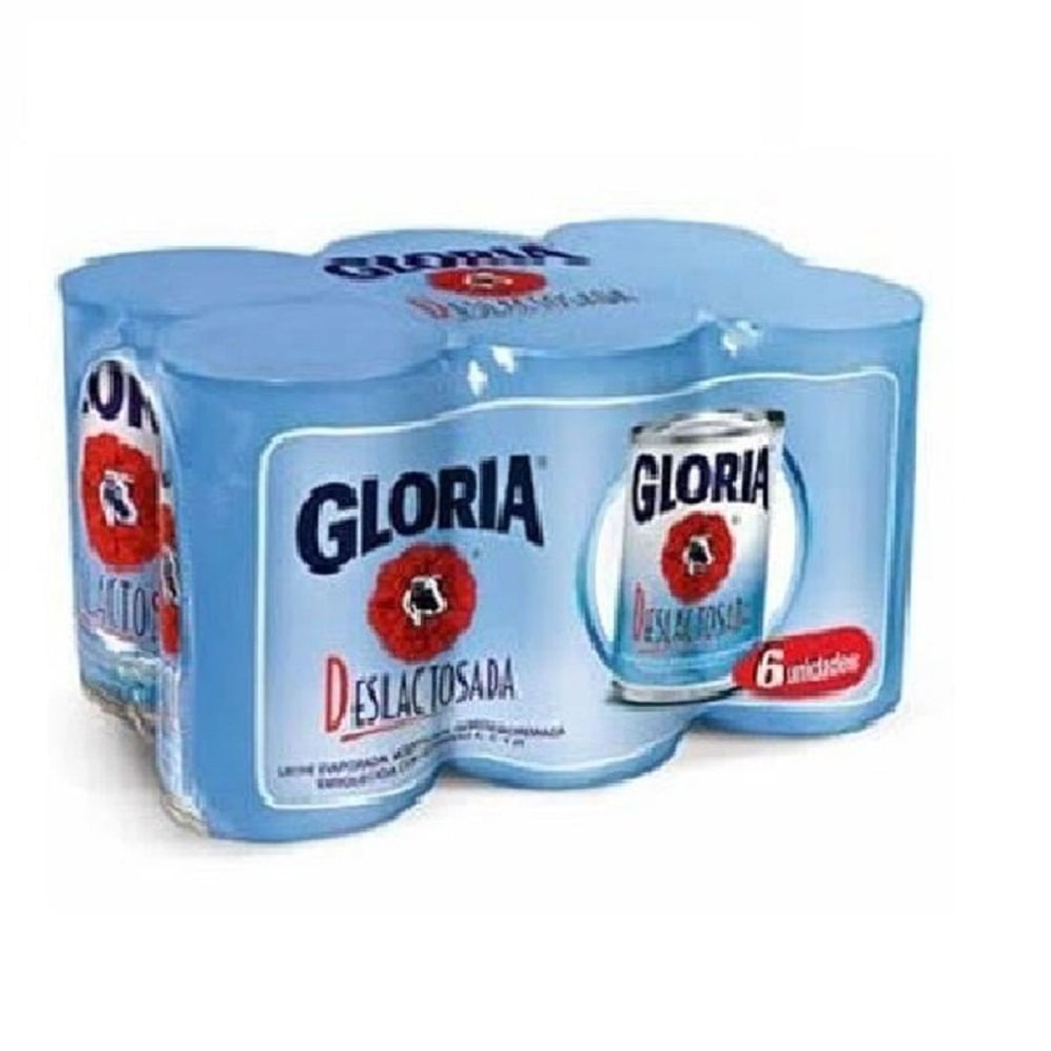 Sixpack De Leche Leche Evaporada Gloria Sin Lactosa Six Pack lata de 400 gr. - Oechsle