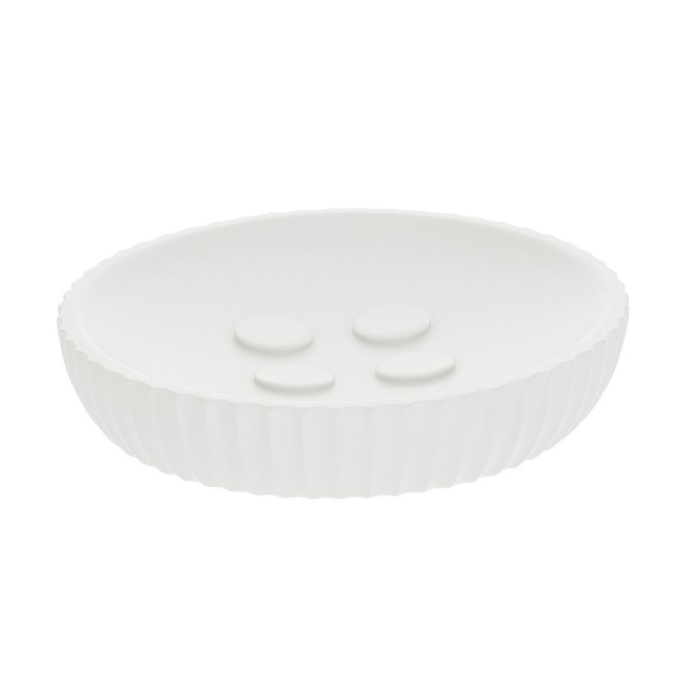 Jabonera Orange Poliresina Redonda Estriada Blanco