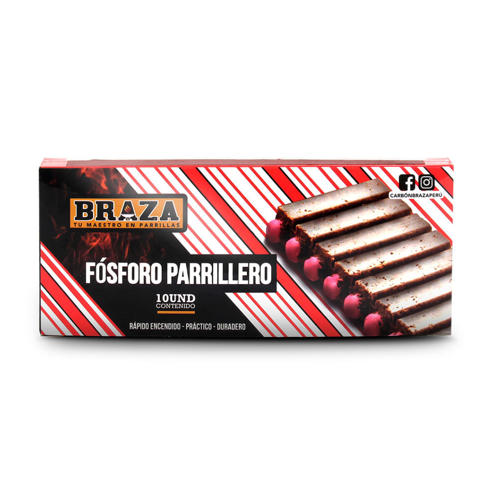 Braza Fosforo Parrilleros x 10 Unidades