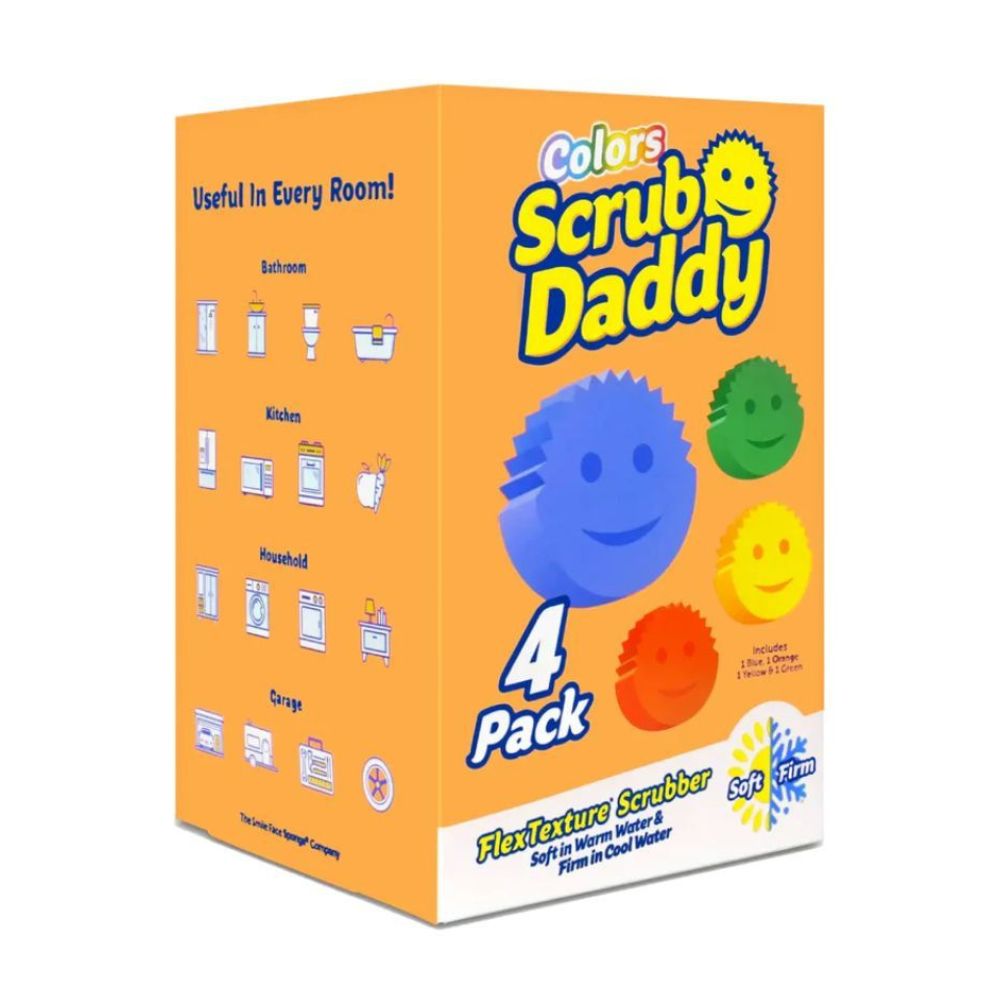 Esponjas de Colores Paquete de 4 Doméstico Scrub Daddy Esponjas de Colores Paquete de 4 Doméstico Scrub Daddy