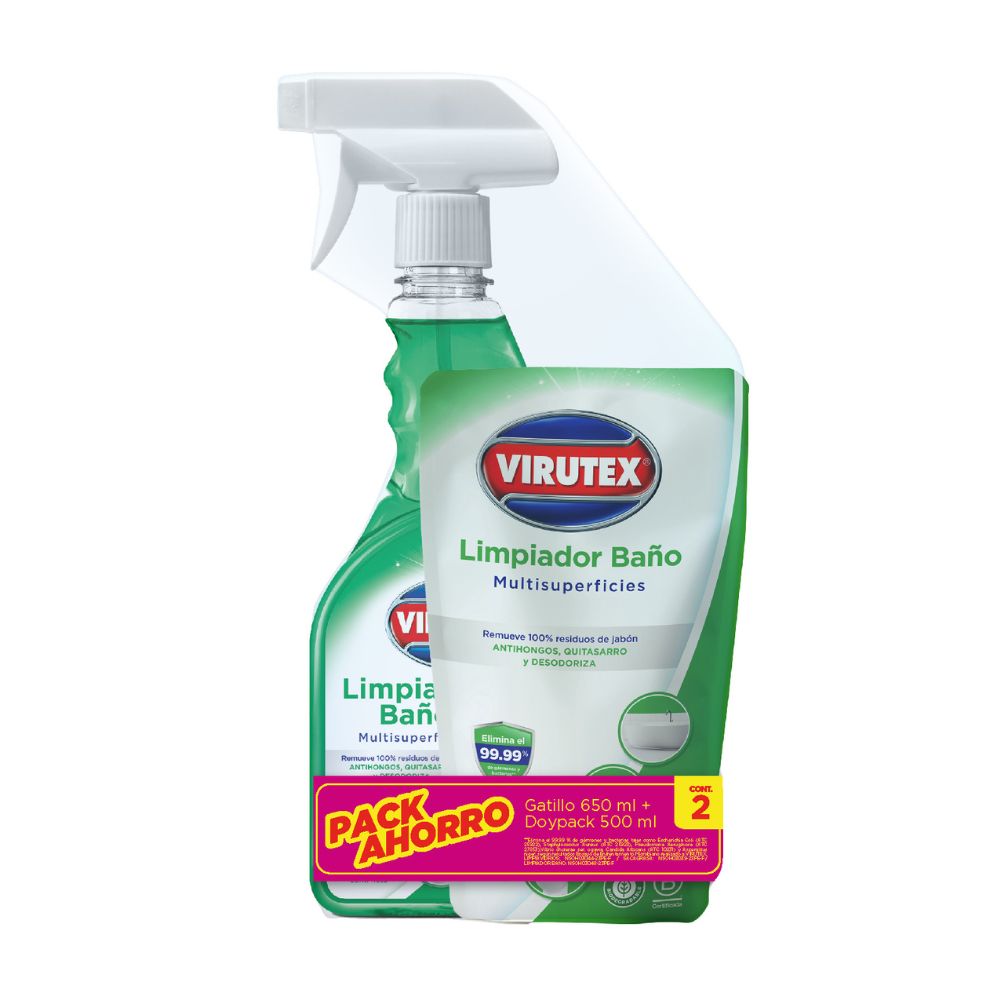 Combo Limpiabaño Gatillo 650ml + Doypack 500ml Virutex