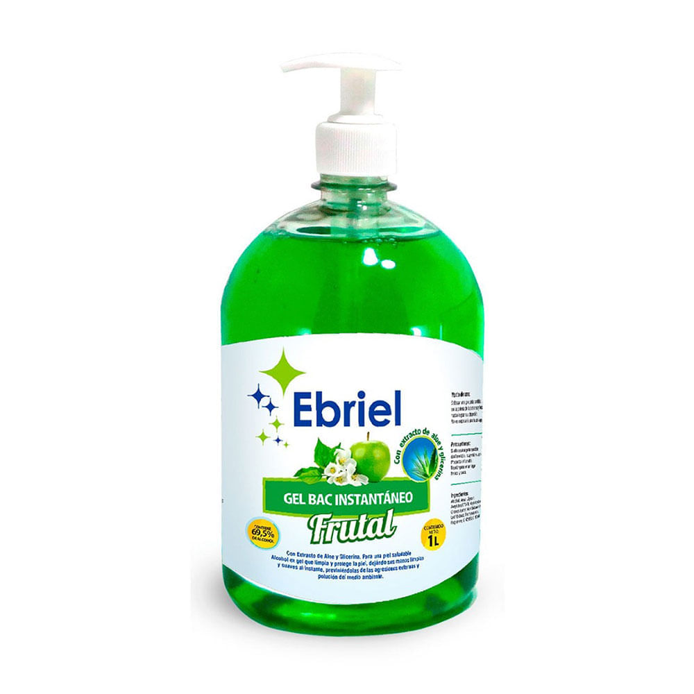 Alcohol en gel Frutal Frasco 1 litro Ebriel Alcohol en gel Frutal Frasco 1 litro Ebriel