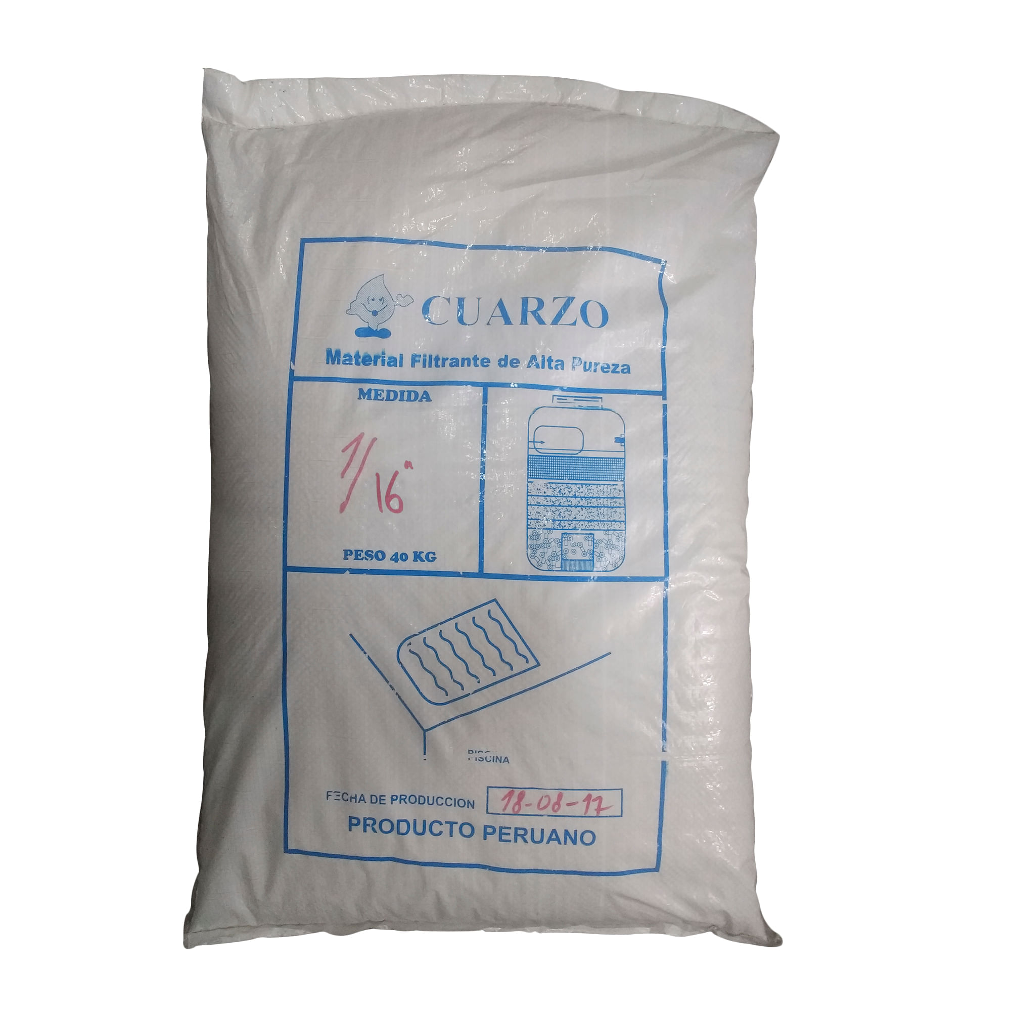 Arena de cuarzo en saco 1/16 x40 kg