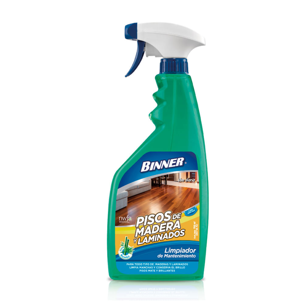 Limpiador de Pisos Binner para Madera y Laminado 700ml Aroma Bambú