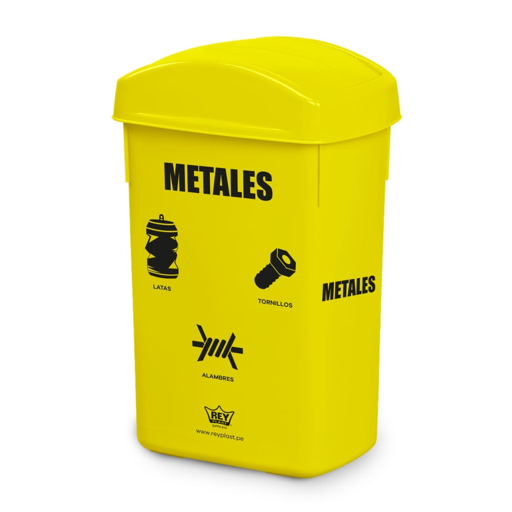 Papelera rectangular 27.8 litros Metales Reyplast