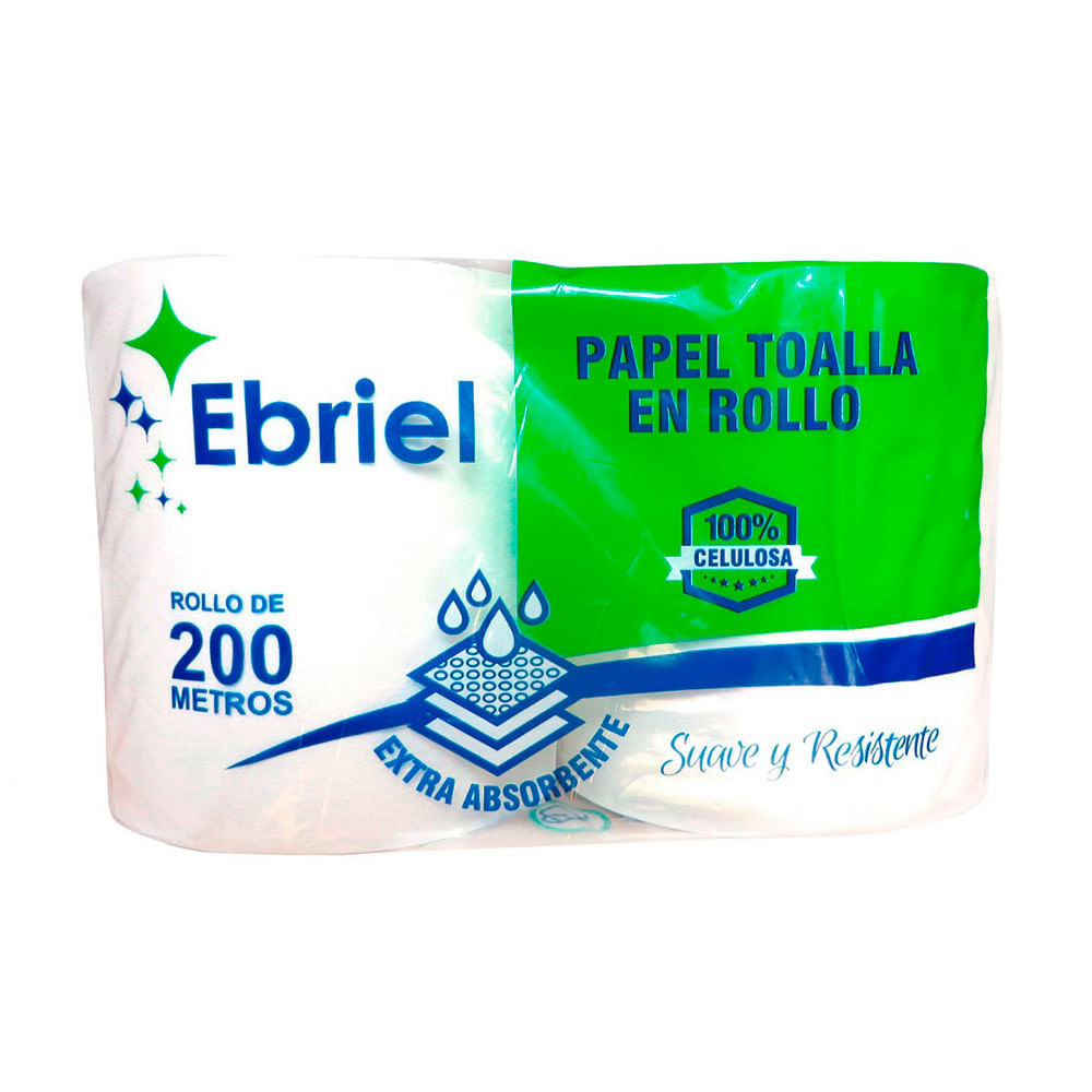 Papel Toalla Rollo Ebriel Blanco 2 rollos x 200m Papel Toalla Rollo Ebriel Blanco 2 rollos x 200m