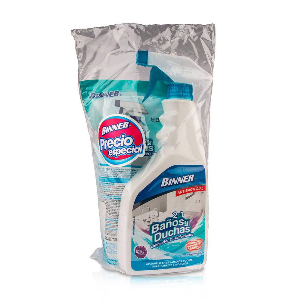 Desinfectante baños y duchas 500ml + repuesto Binner