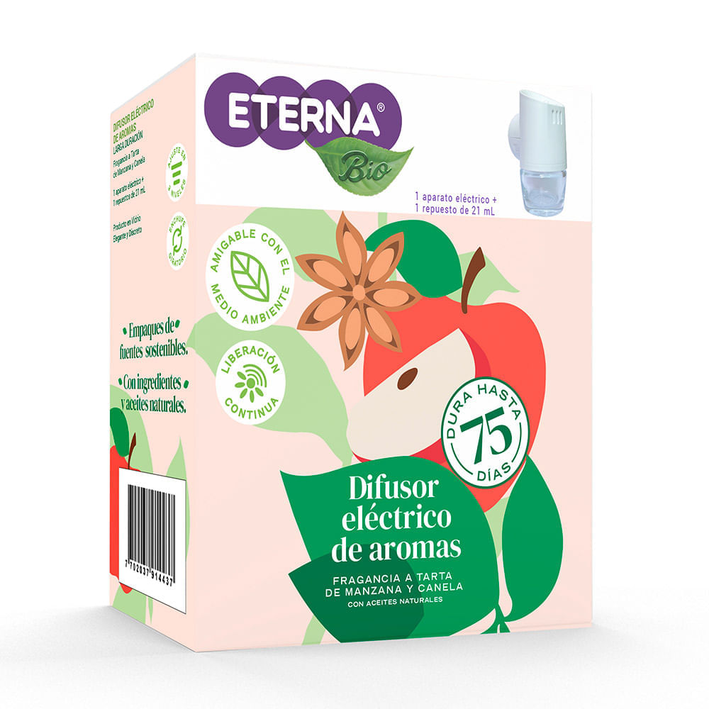Ambientador Electrico + Repuesto Canela y Manzana Eterna