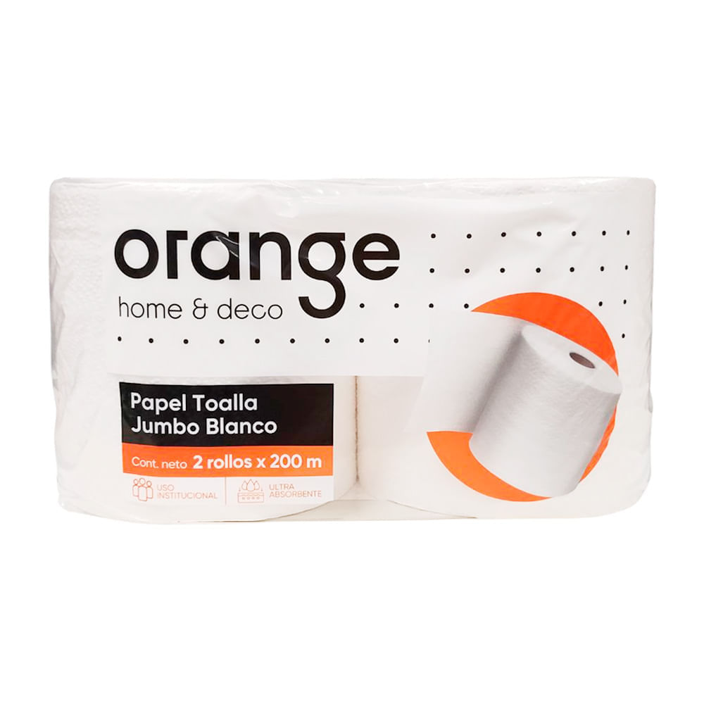 Papel Toalla Rollo Orange 2 rollos x 200m