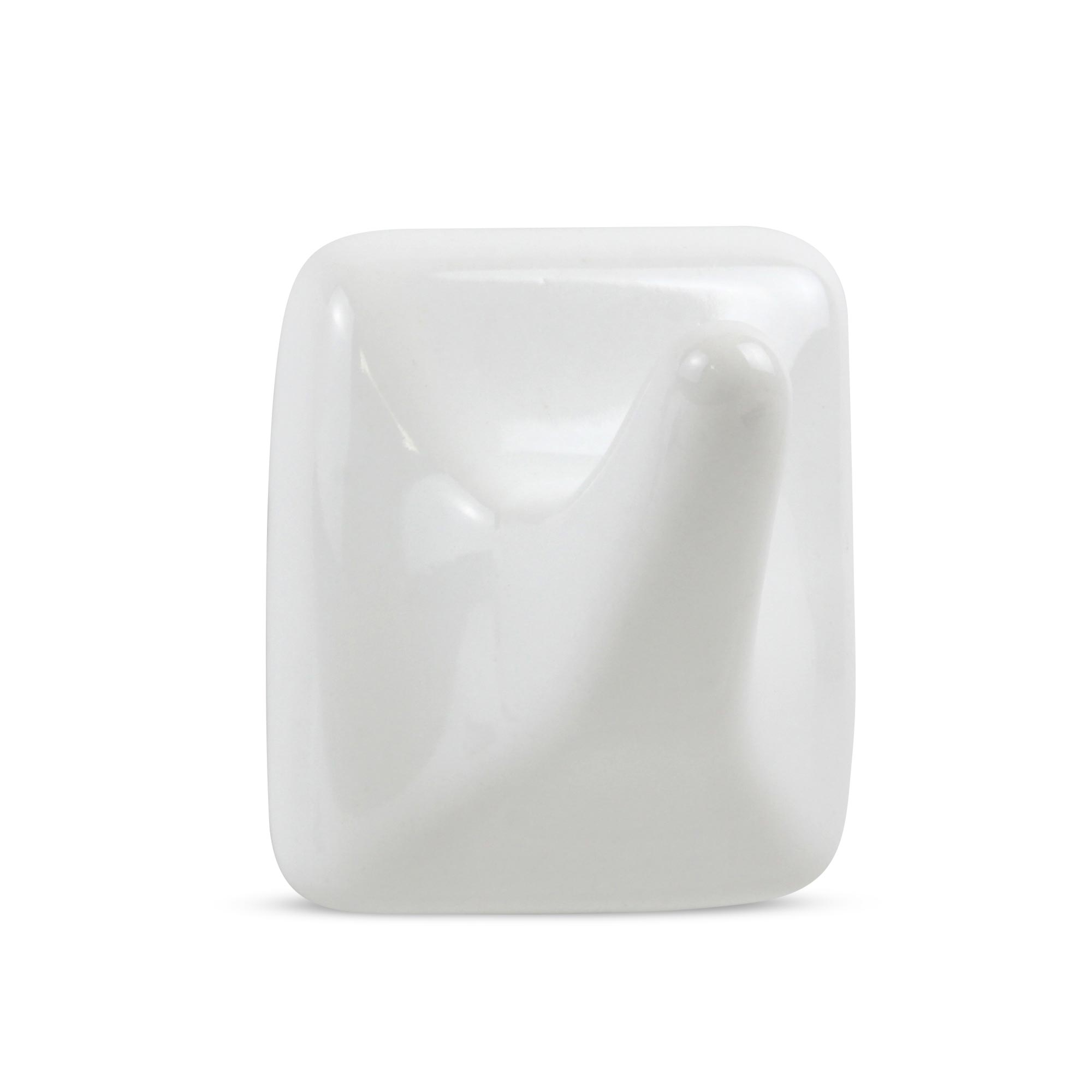 Gancho Trebol de Loza Vitrificada Blanco