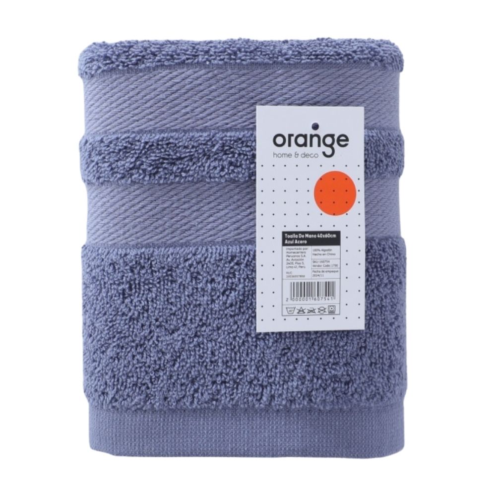 Toalla de Mano Orange Modelo HTBG Azul Acero de Algodón 40x60 cm