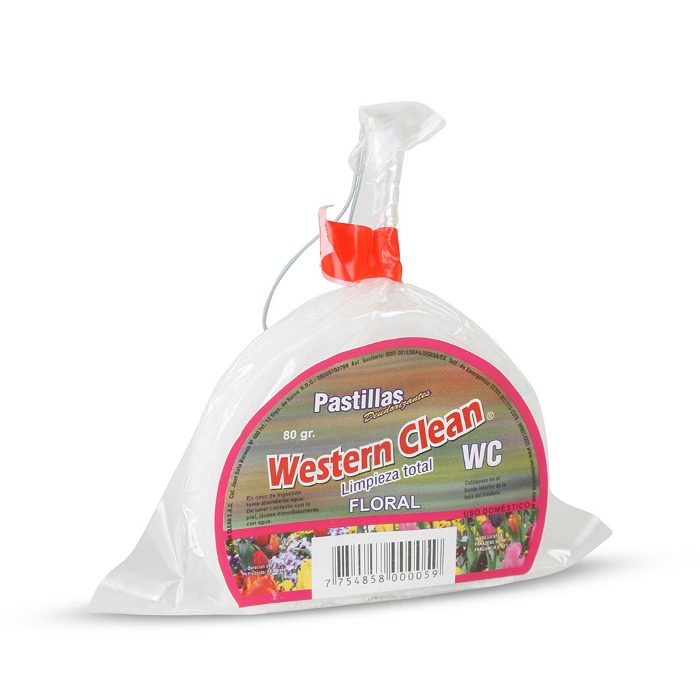 Pastilla Desinfectante de Inodoro Western Clean Big Blue 80 g