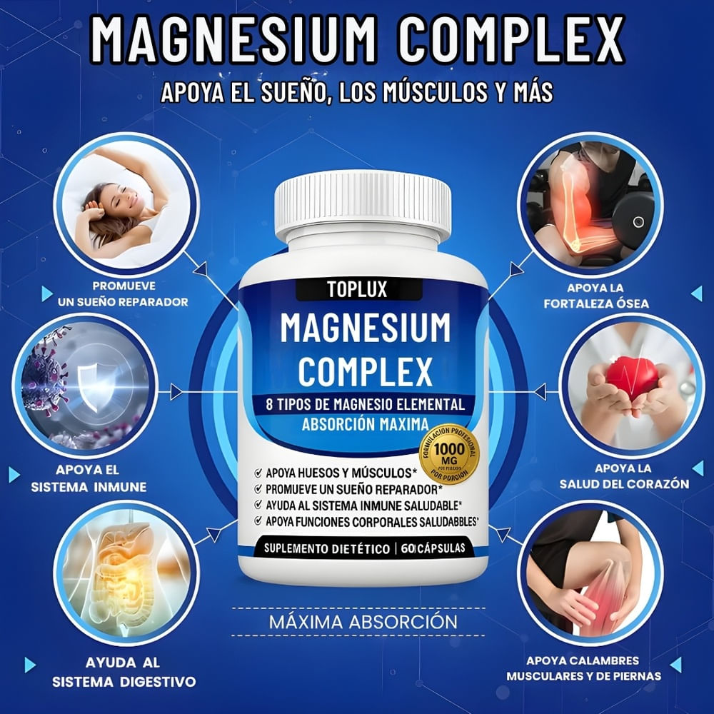 MAGNESIUM COMPLEX 90 CAPSULAS -BIENESTAR CARDIOVASCULAR Y NEUROLÓGICO